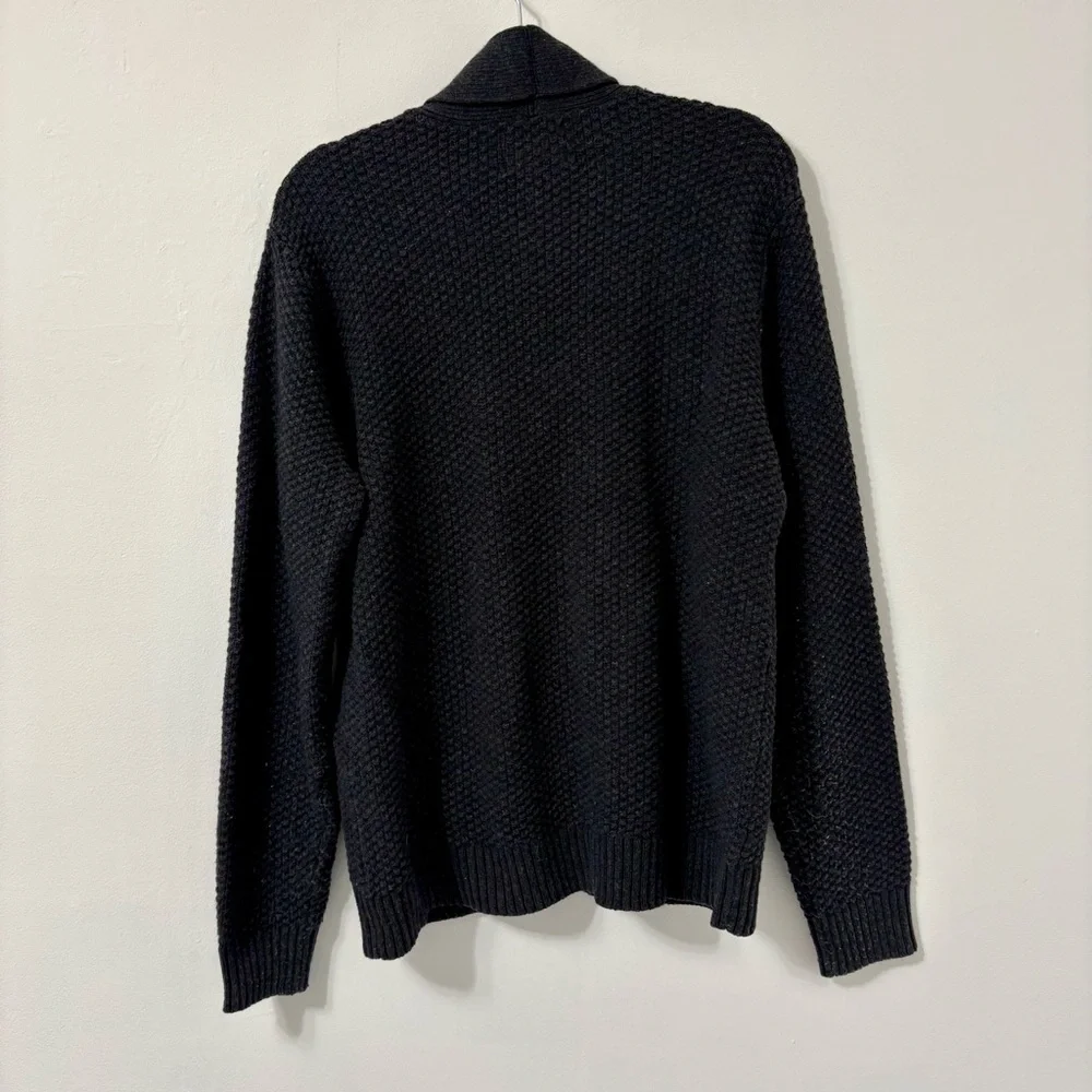 Old Navy Cotton Wool Blend Dark Gray Knit Sweater Cardigan Sz M - Picture 2 of 4